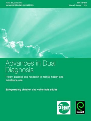 cover image of Advances in Dual Diagnosis, Volume 7, Issue 1